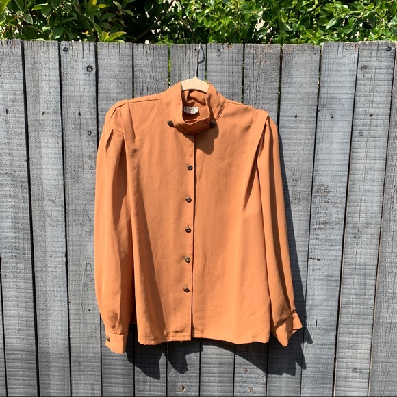 Vintage Mustard Blouse Sz Large - Picture 8 of 8